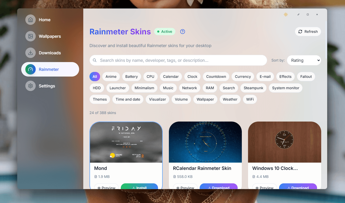 Rainmeter Integration